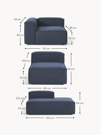 Sofá rinconera modular grande Lennon, Tapizado: 100% poliéster Alta resis, Estructura: madera contrachapada de p, Patas: plástico Este producto es, Tejido azul oscuro, An 329 x F 269 cm, chaise longue derecha