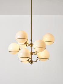 Grote glazen bollen hanglamp Carey, Crèmewit, goudkleurig, Ø 61 x H 95 cm