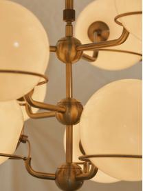 Grote glazen bollen hanglamp Carey, Crèmewit, goudkleurig, Ø 61 x H 95 cm
