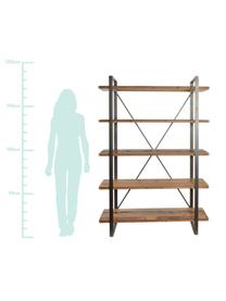 Estantería Angela, Estructura: metal, Estantes: madera de abeto, Marrón, An 120 x Al 186 cm