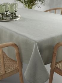 Mantel de lino Heddie, 100% lino, Gris verdoso, De 4 a 6 comensales (An 145 x L 200 cm)