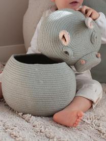 Aufbewahrungskorb Henry the Hippo mit Deckel, handgefertigt, 67 % Baumwolle, 33 % Polyester, recycelt, Henry the Hippo, Ø 25 x H 30 cm