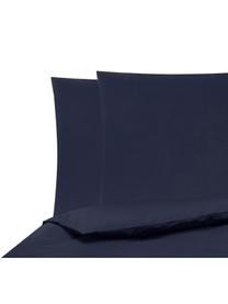 Pościel z perkalu Elsie, Ciemny niebieski, 200 x 200 cm + 2 poduszki 80 x 80 cm