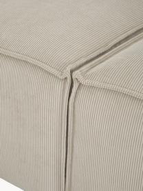 Modulaire chaise longue Lennon van corduroy, Bekleding: corduroy (92% polyester, , Frame: massief grenenhout, FSC-g, Poten: kunststof, Corduroy lichtbeige, B 269 x D 119 cm, armleuning links