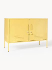 Credenza in metallo The Lowdown, Acciaio verniciato a polvere, Giallo chiaro, Larg. 100 x Alt. 72 cm