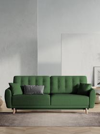 Sofa rozkładana Spinel (3-osobowa), Tapicerka: poliester Dzięki tkaninie, Nogi: drewno brzozowe, Zielony, S 236 x G 93 cm