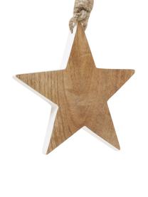 Kerstboomhangersset Janus, 2 stuks, Licht hout, wit, Set met verschillende formaten