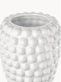 Deko-Vase Dotty aus Keramik, H 20 cm, Keramik, glasiert, Weiß, Ø 14 x H 20 cm