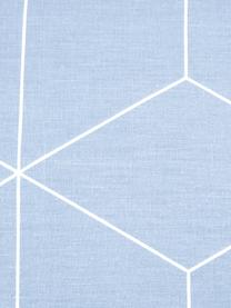Baumwoll-Bettwäsche Lynn mit grafischem Muster, Webart: Renforcé Fadendichte 144 , Hellblau, Weiß, 240 x 220 cm + 2 Kissen 80 x 80 cm