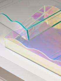 Deko-Tablett Elsa mit welligem Rand, Acrylglas, Transparent, irisierend, B 36 x T 25 cm