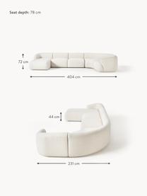 Sofá rinconera modular Sofia, Tapizado: 100% polipropileno Alta r, Estructura: madera de abeto, tablero , Patas: plástico El material util, Tejido blanco crema, An 404 x F 231 cm, chaise longue derecha