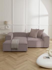 Modulares Ecksofa Lennon aus Cord, Bezug: Cord (92 % Polyester, 8 %, Gestell: Massives Kiefernholz, Spe, Cord Taupe, B 238 x T 180 cm, Eckteil rechts