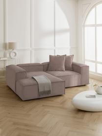 Modulares Ecksofa Lennon aus Cord, Bezug: Cord (92 % Polyester, 8 %, Gestell: Massives Kiefernholz, Spe, Cord Taupe, B 238 x T 180 cm, Eckteil rechts