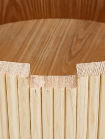 Table basse avec rangement Nele, MDF (panneau en fibres de bois à densité moyenne) avec placage en frêne, Bois, Ø 70 cm