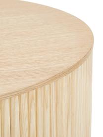 Table basse avec rangement Nele, MDF (panneau en fibres de bois à densité moyenne) avec placage en frêne, Bois, Ø 70 cm