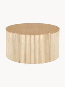 Table basse avec rangement Nele, MDF (panneau en fibres de bois à densité moyenne) avec placage en frêne, Bois, Ø 70 cm
