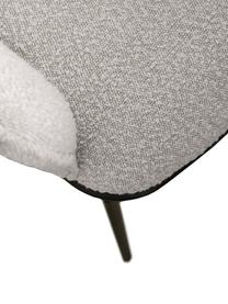 Bouclé fauteuil Feels in grijs, Bekleding: 100% polyester, Poten: gecoat metaal, Bouclé grijs, B 64 x D 60 cm