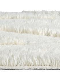 Waschbarer Wollläufer Enkang Ivory mit Hoch-Tief-Struktur und Quasten, Flor: 100% Wolle, Gebrochenes Weiß, B 70 cm x L 200 cm