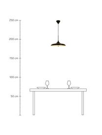 Dimbare LED hanglamp Sigma in zwart, Lampenkap: gecoat metaal, Baldakijn: kunststof, Zwart, Ø 40 x H 30 cm