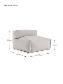 Fauteuil futon de jardin Square, Gris, larg. 101 x prof. 101 cm