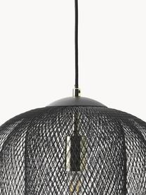 Metalen hanglamp Louie, Lamp: vermessingd metaal, Zwart, Ø 40 x H 43 cm