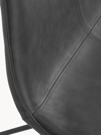 Sillón de cuero sintético Barrel, Tapizado: 100% cuero sintético, Estructura: metal recubierto, Cuero sintético negro, An 68 x F 64 cm