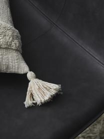 Fotel wypoczynkowy ze sztucznej skóry Barrel, Tapicerka: 100% sztuczna skóra, Stelaż: metal powlekany, Czarna sztuczna skóra, S 68 x G 64 cm