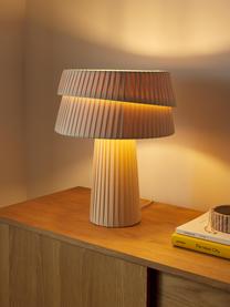 Lampe à poser avec abat-jour asymétrique Nyla, Beige, Ø 35 x haut. 44 cm