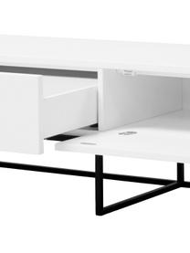 Mueble TV Kobe, Blanco, negro, An 200 x Al 40 cm