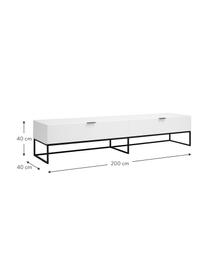 Mueble TV Kobe, Blanco, negro, An 200 x Al 40 cm