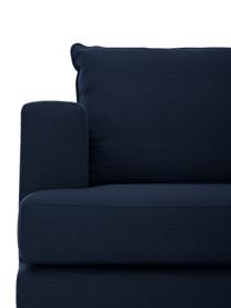 XL-Ecksofa Tribeca in Dunkelblau, Bezug: Polyester Der hochwertige, Gestell: Massives Kiefernholz, Füße: Massives Buchenholz, lack, Webstoff Dunkelblau, B 315 x T 228 cm, Eckteil rechts