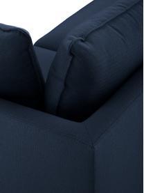 XL-Ecksofa Tribeca in Dunkelblau, Bezug: Polyester Der hochwertige, Gestell: Massives Kiefernholz, Füße: Massives Buchenholz, lack, Webstoff Dunkelblau, B 315 x T 228 cm, Eckteil rechts