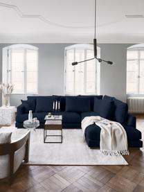 Canapé d'angle XL bleu foncé Tribeca, Tissu bleu foncé, larg. 315 x prof. 228 cm, méridienne à droite