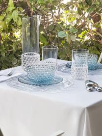 Assiettes plates avec motif texturé Jellies, 4 pièces, Plastique, Bleu ciel, Ø 27 cm