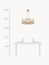 Velké závěsné svítidlo Bowi, Transparentní, zlatá, Š 66 cm, V 139 cm