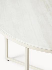 Okrúhly konferenčný stolík so sklenenou doskou s travertínovým vzhľadom Antigua, Travertínový vzhľad, béžová, svetlobéžová matná, Ø 80 cm