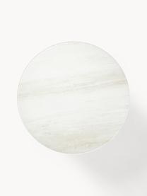 Runder Couchtisch Antigua mit Glasplatte in Travertin-Optik, Tischplatte: Glas, matt bedruckt, Gestell: Stahl, pulverbeschichtet, Travertin-Optik Beige, Hellbeige matt, Ø 80 cm
