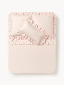 Lenzuolo in cotone percalle lavato Louane, Pesca, Larg. 240 x Lung. 280 cm