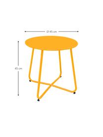 Table de jardin ronde Luna, Acier, époxydé, Jaune moutarde, Ø 45 cm x haut. 45 cm