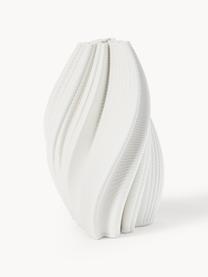 Vaso in porcellana con stampa 3D Melody, alt. 29 cm, Porcellana, Bianco, Ø 18 x Alt. 29 cm
