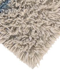 Tappeto in lana lavabile con motivo geometrico Woolable Sunray, Retro: cotone riciclato Nel caso, Beige, color sabbia, marrone, blu scuro, Larg. 170 x Lung. 240 cm (taglia M)