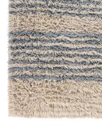 Tapis en laine lavable Woolable Sunray, Beige, couleur sable, brun, bleu foncé