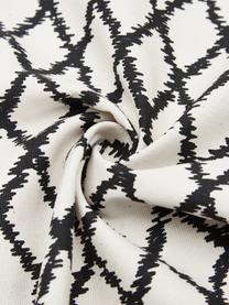 Housse de coussin 45x45 noir et blanc Delilah, 100 % coton, Blanc, noir, larg. 45 x long. 45 cm
