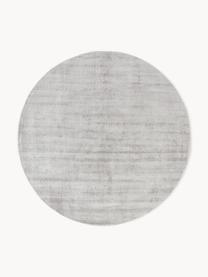 Tapis rond en viscose tissé main Jane, Gris clair, Ø 250 cm (taille XL)