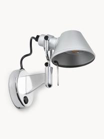 Spot mural Tolomeo Micro Faretto, réglable, Aluminium, enduit, Argenté, larg. 21 x haut. 20 cm