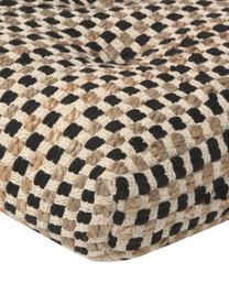 Cuscino da pavimento in cotone/juta Fiesta, Retro: 100% cotone, Nero, beige, Larg. 60 x Lung. 60 cm