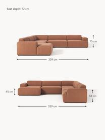 Divano ampio Melva, Rivestimento: 100% poliestere Con 115.0, Struttura: legno massiccio di pino e, Piedini: plastica Questo prodotto , Tessuto torrone, Larg. 339 x Prof. 339 cm, chaise-longue a destra