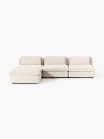 Modulares Ecksofa Felix mit Hocker, Bezug: 100 % Polyester Der strap, Gestell: Massives Kiefern- und Fic, Webstoff Hellbeige, B 300 x T 210 cm