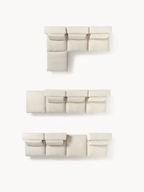 Modulares Ecksofa Felix mit Hocker, Bezug: 100 % Polyester Der strap, Gestell: Massives Kiefern- und Fic, Webstoff Hellbeige, B 300 x T 210 cm