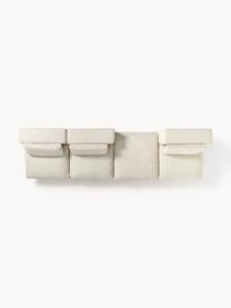 Modulares Ecksofa Felix mit Hocker, Bezug: 100 % Polyester Der strap, Gestell: Massives Kiefern- und Fic, Füße: Kunststoff Dieses Produkt, Webstoff Hellbeige, B 300 x T 210 cm